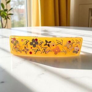 Louis Vuitton Yellow Monogram Floral Hair Clip